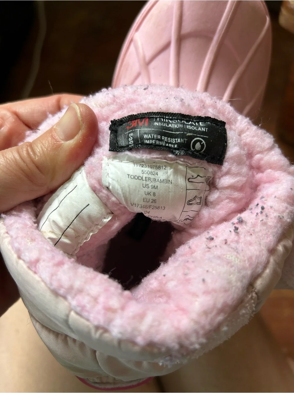 Lands' End Pink and Light Pink Girls' Insulated Snow Boots